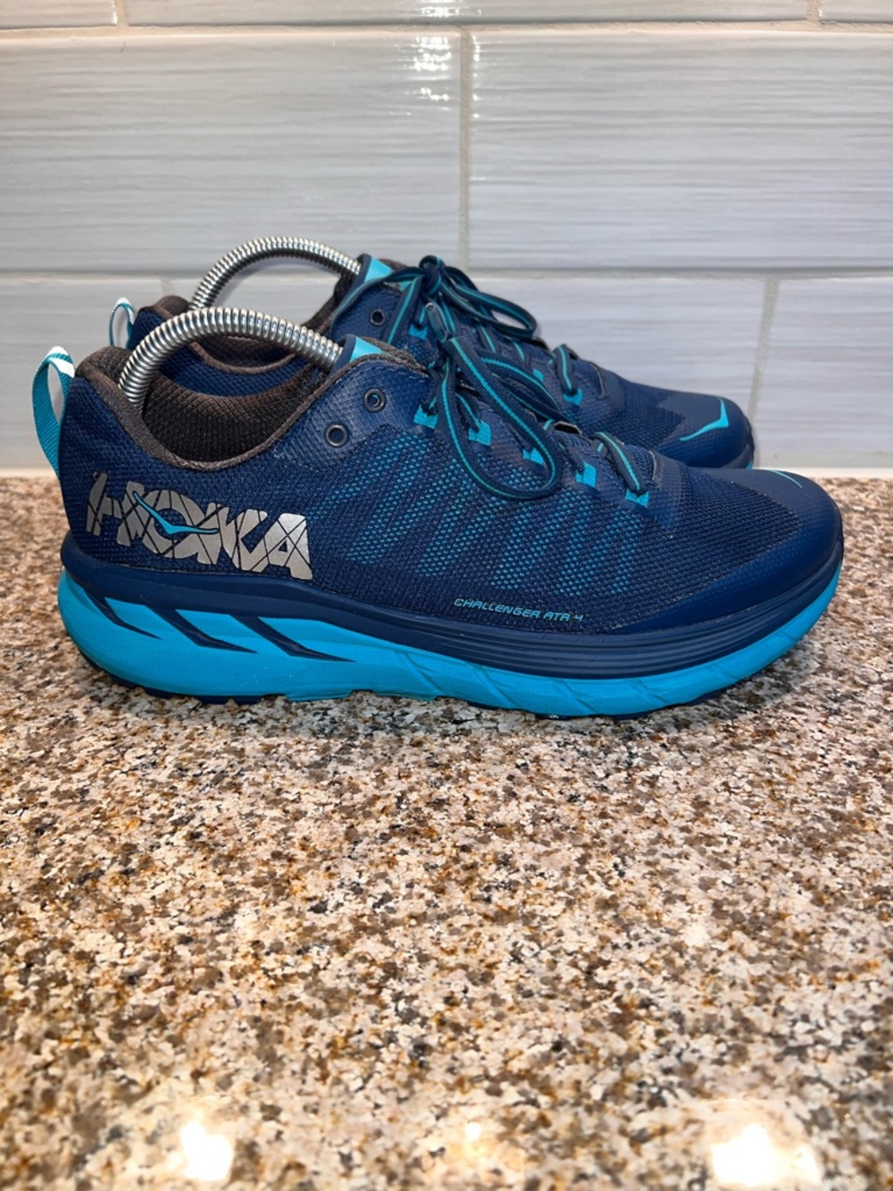 Hoka Navy and Teal Trail Running Shoes